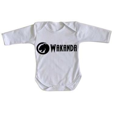 Imagem de body nenê criança roupa bebê manga longa Wakanda Black Panther - Empór