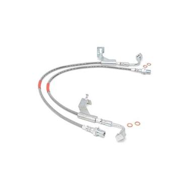 Imagem de Rough Country Linhas de freio inoxidáveis dianteiras estendidas (compatível com Chevy C/K Blazer Suburban GMC Jimmy 87-91 | Elevação de 4-6" | 89360S