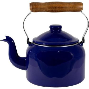 Imagem de Chaleira Tradicional 16 Esmaltada Azul 1800 ml - Ewel - Linha Mãe Agat