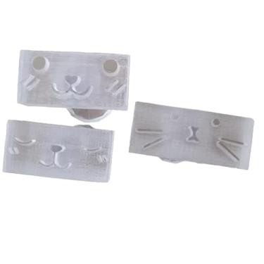 Imagem de Carimbos de sabão feitos à mão em acrílico, coelho, urso, rosto, humor, selo, sabonete, ferramentas de fabricação externa, 3 peças por conjunto