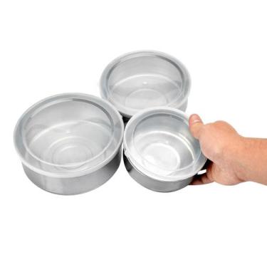 Imagem de Conjunto de Tigelas Bowl Potes Inox Kit com 3 peças ixb0107 - Wincy