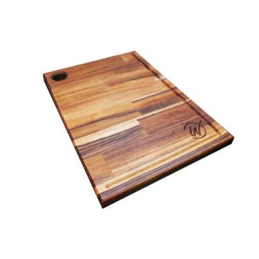 Imagem de Tábua de corte madeira nobre teca. Gourmet. 35x25x2,2 cm - Wood Art