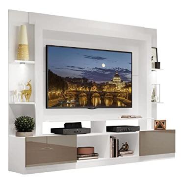 Imagem de Estante com Suporte Tv 65" e Leds Berlim Multimóveis V3384 Branca/lacca Fumê