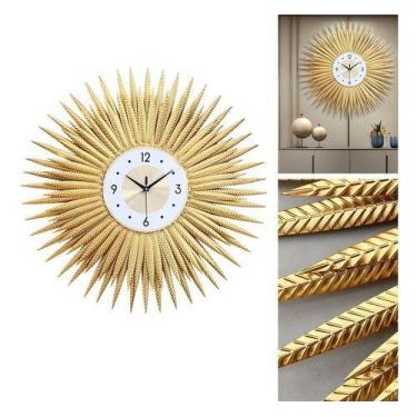 Imagem de Relógio De Parede Dourado Luxuoso Metal Design Europeu 70cm - Vacheron