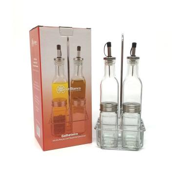 Imagem de Galheteiro 4 Peças c/ Suporte Gourmet - Le Bianco