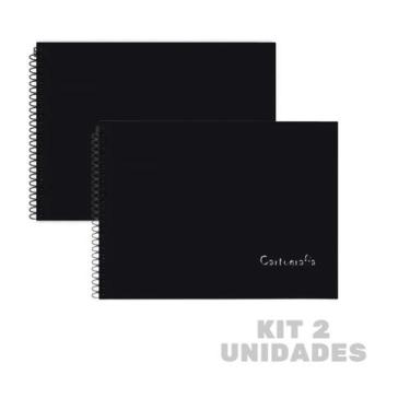 Imagem de Kit 2 Caderno de Desenho Cartografia Espiral Capa Dura Cores - Tamoio,