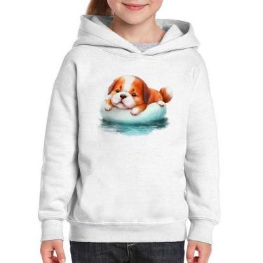 Imagem de Moletom Infantil Cachorrinho Na Piscina  - Foca na Moda, Branco, 10