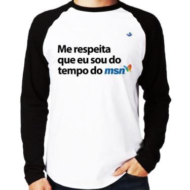 Imagem de Camiseta Raglan Me respeita que eu sou da época do msn Manga Longa - F