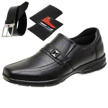 Imagem de Sapato Social em Couro Legítimo Gmm Confortável Ortopédico Masculino C