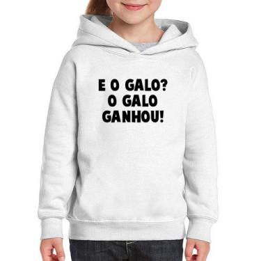 Imagem de Moletom Infantil E o galo O galo ganhou! - Foca na Moda, Branco, 12