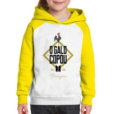 Imagem de Moletom Infantil O Galo Copou! - Foca na Moda, Branco, Amarelo, 10