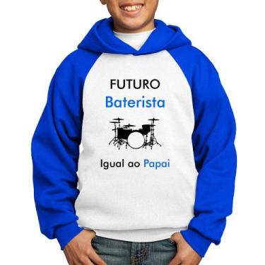 Imagem de Moletom Infantil Futuro Baterista Igual ao Papai - Foca na Moda, Branc