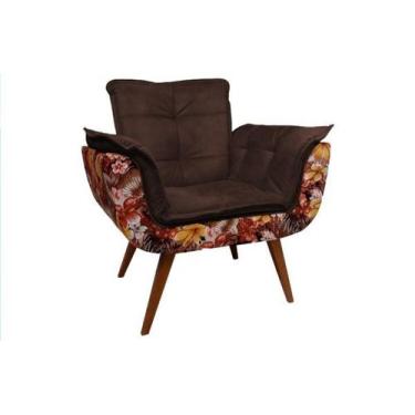 Imagem de Poltrona Opalla Floral 01 Lugar Marron - Casa Renovo