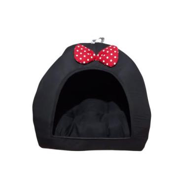 Imagem de Cama Pet Casinha Cabana Toca Iglu Almofada Cães Gato G Laço - Luma Con