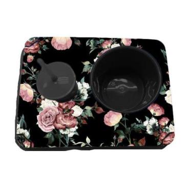 Imagem de Almofada Bandeja Pipoca Balde e 1 Copo Personalizado Fundo Floral - De