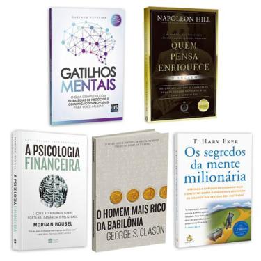 Imagem de Kit 5livros Gatilhos Mentais, Psicologia Financeira, Homem Mais Rico d