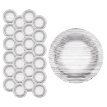 Imagem de Conjunto 24 Pratos Desenhado Diamante 22cm Duralex Fundo - NADIR FIGUE