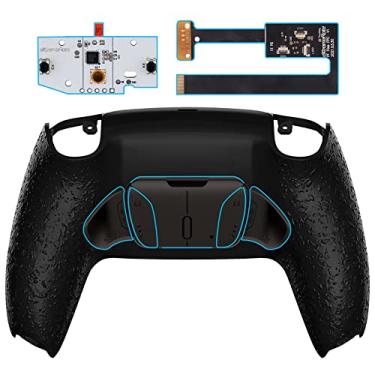 Imagem de eXtremeRate Kit de remapeamento RISE4 com botões de metal real programáveis em preto texturizado para controle PS5 BDM 010 e BDM 020, placa de atualização e capa traseira redesenhada, 4 botões traseiros para controle PS5