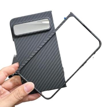 Imagem de Waillynice Capa protetora ultrafina de fibra de carbono de fibra de carbono militar para Google Pixel X Fold (preto (furo grande), para fibra de aramida)