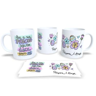 Imagem de Canecas de Porcelana Personalizada Páscoa Encanto e Doçura em Cada Gole