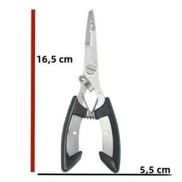 Imagem de Alicate de Pesca Multifuncional com Boca Curvada - Aço Inoxidável - Te