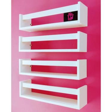 Imagem de Combo 4 Prateleiras de Livros Brinquedos Pelúcia Quarto Infantil  Nich