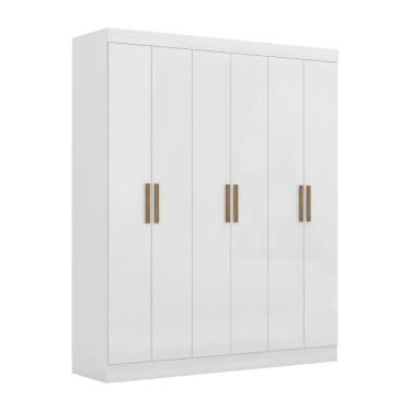 Imagem de Guarda Roupas Casal 6 Portas 2 Gavetas Prime Maxel Branco