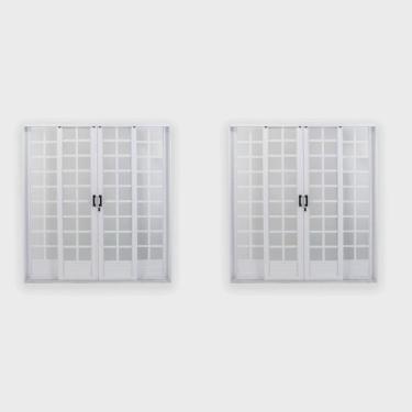 Imagem de Kit com 2 Portas de Aço de Correr 215x200cm Minas Sul Mgm Branco