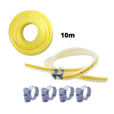 Imagem de Rolo 10m Mangueira plástica para gás + Abraçadeiras 3/8''