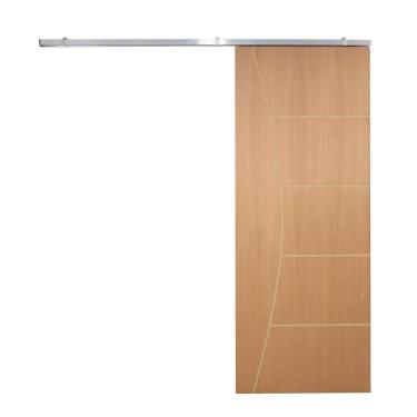 Imagem de Porta De Correr p- Verniz Frisada Kit Alumínio F10 - 210x70