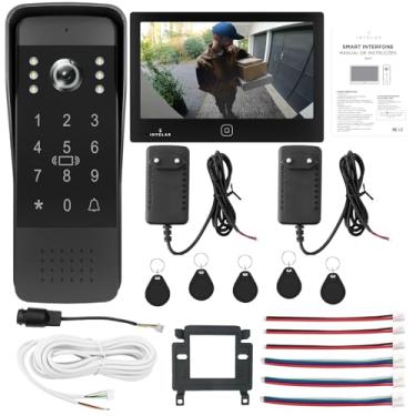 Imagem de Campainha sem Fio com Camera, Câmera de Porta 7 Polegadas com Visão Noturna e APP - Gravação Contínua, Cartão ID, WiFi 1080P para Casas e Condomínio (Tela sensível ao toque)