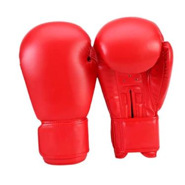 Imagem de oshhni Luvas de boxe para adultos, respirável, couro PU, saco de pancadas foco manchas almofadas para treino taekwondo kickboxing homens e mulheres, Vermelho