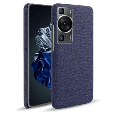 Imagem de Capa para Huawei P60 Pro,Capa desenhada em lona,Case Protetora Ultrafina com Empunhadura Macia,Design em Tecido Antichoque e Antiarranhões-Blue