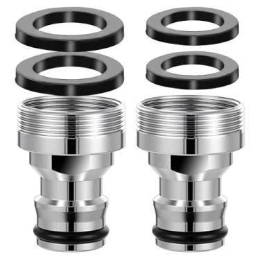 Imagem de Pacote com 2 adaptadores de torneira de lava-louças, adaptador de pressão para lava-louças, conexão portátil, adaptador de encaixe, acessórios de conexão, máquina de lavar louça, portátil, máquina de