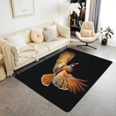 Imagem de Feelyou Tapetes para sala de estar com estampa de faisão infantil, 12 x 18 cm, para sala de estar, quarto, meninos, meninas, natureza, vida selvagem, tapete decorativo rústico, campo, casa de fazenda,