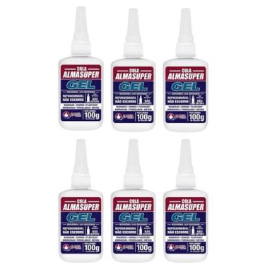 Imagem de Kit 6 Cola Gel Instantânea Alta Velocidade 100G - Almasuper