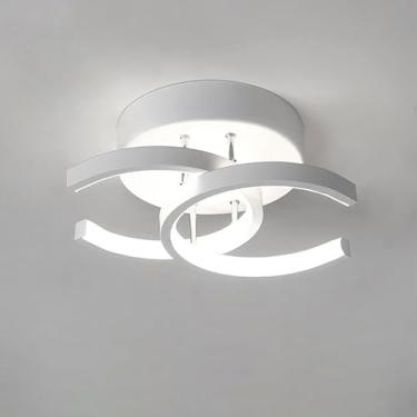 Imagem de Luminaria de Teto Led, 3 Cores Plafon Teto Pendente, Luz de Led Para Banheiro Quarto Escritório(Branco Quente e Frio) (branco)