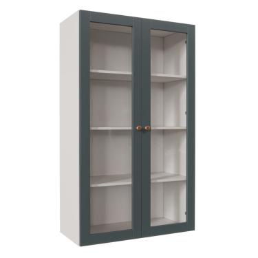 Imagem de Armário Aéreo 2 Portas 135Cm De Vidro Arizona Branco/Azul