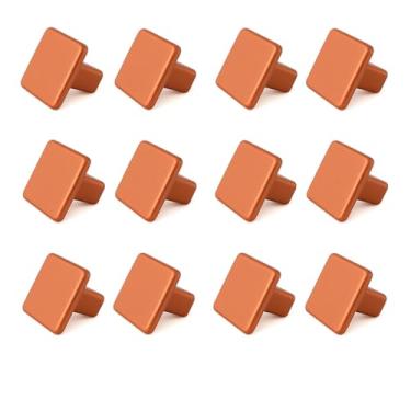 Imagem de Kit 12 Puxadores Móveis Metal Zamac Ponto Quadrado Cobre Fosco Gaveta Guarda-Roupa Armário Cozinha Banheiro + Parafusos