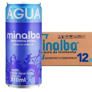 Imagem de Água Mineral Minalba Sem Gás Lata 310 Ml Kit 12 Unidades