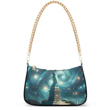 Imagem de Yellow Ducks on Blue Phone Wallet Purse Hobo Designer Bag Women Handbags Shoulder Strap Moon Ladies Shoulder Bag, Liberty in Starry Night
