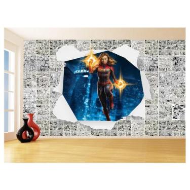 Imagem de Papel De Parede 3D Heróis Página Quadrinhos Hq 3,5M Nhma171 - Você Dec