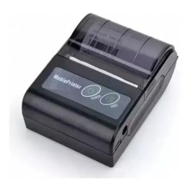 Imagem de Mini Impressora Portátil Térmica Para Etiquetas Fotos Lembretes Para Recibo Cupom Sem Fio Bluetooth Compatível com Android IOS ou Computador - 58mm 203DPI Sem Ribbon - Preta Premium