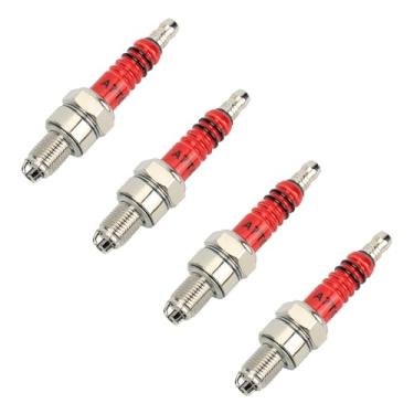 Imagem de ABCERRSI A7TC Vela de ignição 3 eletrodos compatíveis com scooter 50cc 70cc 90cc 110cc 125cc 150cc bicicleta de bolso sujeira ATV ciclomotor Quad Go Kart pacote com 4