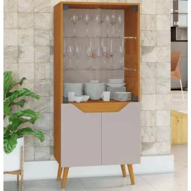 Imagem de Cristaleira Plena 4 Portas Jcm Movelaria - Cinamomo/off