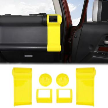 Imagem de Aunginsy Acabamento da tampa da saída de ar lateral do console central compatível com Toyota FJ Cruiser 2007-2021 painel do carro lado frontal ar condicionado ventilação A/C painel de saída decorativa