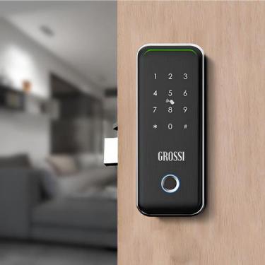 Imagem de Fechadura eletronica digital grossi gr-101 preta sobrepor app/digital/