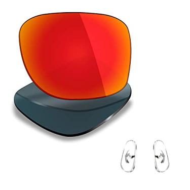 Imagem de Mryok Lentes de reposição polarizadas e peças de nariz para Ray-Ban RB3483 60 mm - Vermelho fogo