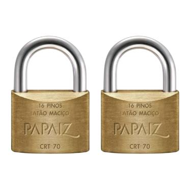 Imagem de Kit 2 Cadeado Papaiz grande CTR70 70mm 2 chaves tetra