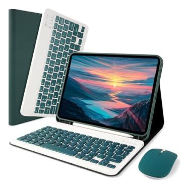 Imagem de Teclado Bluetooth & Mouse & Capa Para iPad Pro 11 2018-2022 (Dark Night Green)
